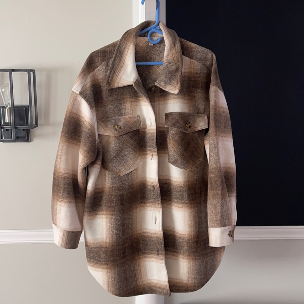 Brown and cream shacket